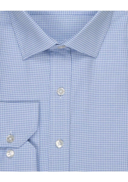 Slim Fit Armür Desenli Erkek Gömlek
