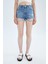 Yüksek Bel Yırtık Detaylı Kesik Uçlu Paça Jean %100 Pamuk Şort X5284AZ22SM 1