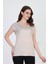 Kadın Desenli Bluz 5010025 Vizon 1