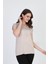 Kadın Desenli Bluz 5010025 Vizon 3