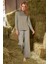 Balıkçı Yaka Lotus Çiçeği ve Çizgi Desenli Pijama Takımı 21123 2