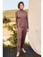 Balıkçı Yaka Lotus Çiçeği Nakışlı Pijama Takımı 21116 2