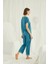 Kısa Kollu V Yakalı Dantelli Pijama Takımı 18474 4