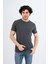 Unisex Basic Melanj Füme Gri Outdoor Bisiklet Yaka T-Shirt 1