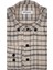 Slim Fit Desenli Flanel Bej Erkek Gömlek 1