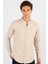 Slim Fit Uzun Kollu Hakim Yaka Pamuklu Kolay Ütü Çizgili Erkek Taş Gömlek 1