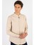 Slim Fit Uzun Kollu Hakim Yaka Pamuklu Kolay Ütü Çizgili Erkek Taş Gömlek 2