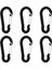 6pcs Carabiner 2 "alüminyum Kilitleme Klip Kampı Snap Hook Anahtarlık Keyping Siyah (Yurt Dışından) 2