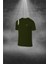 Erkek Haki Dri-Fit Kumaş Yürüyüş Için Konforlu Cepli Sıfır Yaka Tişört Şort Seti S-3xl 2