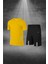 Erkek Sarı Dri-Fit Kumaş Baskısız Cepli Yuvarlak Yaka Kısa Kol Günlük Şık Tişört Şort Alt Üst Ikili Set S-3xl 1
