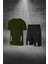 Erkek Haki Dri-Fit Kumaş Bisiklet Yaka Kısa Kol Günlük Rahat Tişört Şort Alt Üst Sporcu Takım S-3xl 1