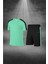 Erkek Su Yeşili Dri-Fit Kumaş Düz Kısa Kol Konforlu Tişört Şort Alt Üst Ikili Takım Seti S-3xl 1