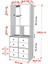 Rafli Dolapli Çekmeceli Vitrin Beyaz 65 cm VTR-1021-Ç 4