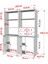 Rafli Çekmeceli Dolapli Vitrin Beyaz 130 cm VTR-1068-Ç 4