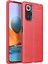 Xiaomi Redmi Note 10 Pro Max Kılıf Deri Dokulu Silikon Kırmızı 1
