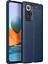 Xiaomi Redmi Note 10 Pro Max Kılıf Deri Dokulu Silikon Lacivert 1