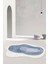 Dijital Baskılı Kaymaz, Yıkanabilir Asimetrik Kesim Turkuaz Salon Mutfak Halı-Yolluk-D4013 1