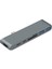 C Çift Usb-C Hub Type-C-Thunderbolt 3 + Type-C + 4K HDMI + USB 3.0 x 2 + Sd + Microsd Kart Okuyucu Adaptörü-Koyu Gri (Yurt Dışından) 2