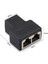 C 2pcs RJ45 Ayrıştırıcı Adaptör 1 Ila 2 Çift Dişi 8P8C Extender Fiş Lan Arayüzü Ethernet Soket Konnektörü - Siyah (Yurt Dışından) 4