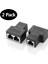 C 2pcs RJ45 Ayrıştırıcı Adaptör 1 Ila 2 Çift Dişi 8P8C Extender Fiş Lan Arayüzü Ethernet Soket Konnektörü - Siyah (Yurt Dışından) 5