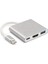 C T536 3 Arada 1 Tip C - HDMI USB 3.0 Multiport Kablo Dönüştürücü Samsung Huawei MacBook - Gray (Yurt Dışından) 1