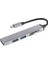 C Usb-C 5-1-In-Hub Ayırıcı 3 x Usb3.0 5gbps Yüksek Hızlı Tf Sd Kart Okuyucu Adaptörü-Gri (Yurt Dışından) 2