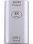 C 4K 60Hz USB 3.1 MacBook Chromebook Pixel Için HDMI Kadın Adaptör Dönüştürücü Tip C Tipi (Yurt Dışından) 2