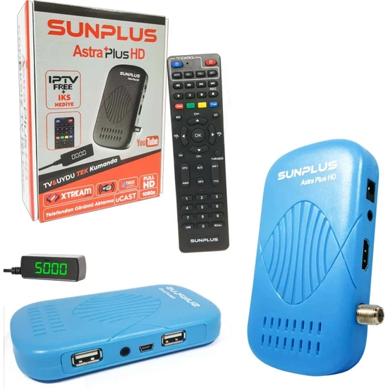 Sun Plus Uydu Alıcı Mini Full Hd Iptv Wıfı Ucast Astra+ Hd (2 Yıl Iks Hediye)