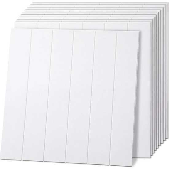 Renkli Duvarlar Beyaz Lambri 3D Kendinden Yapışkanlı Duvar Kağıdı Paneli NW43