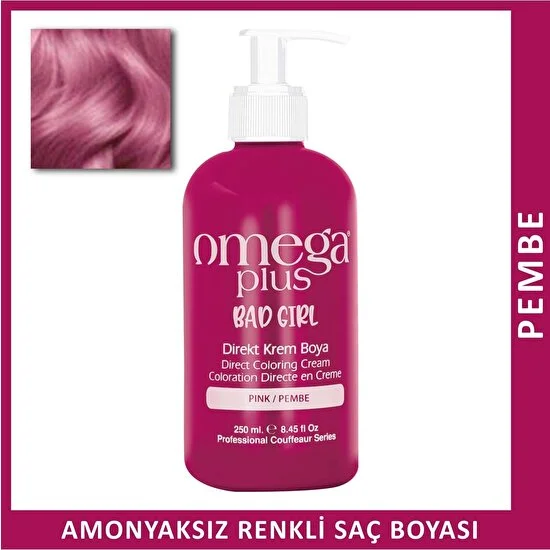Omega Plus Bad Girl Pembe Amonyaksız Renkli Saç Boyası 250 ml