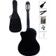 Midex CG-39BK Siyah Klasik Gitar 4/4 Sap Ayarlı Kesik Kasa Set (Çanta Askı Metod Pena)