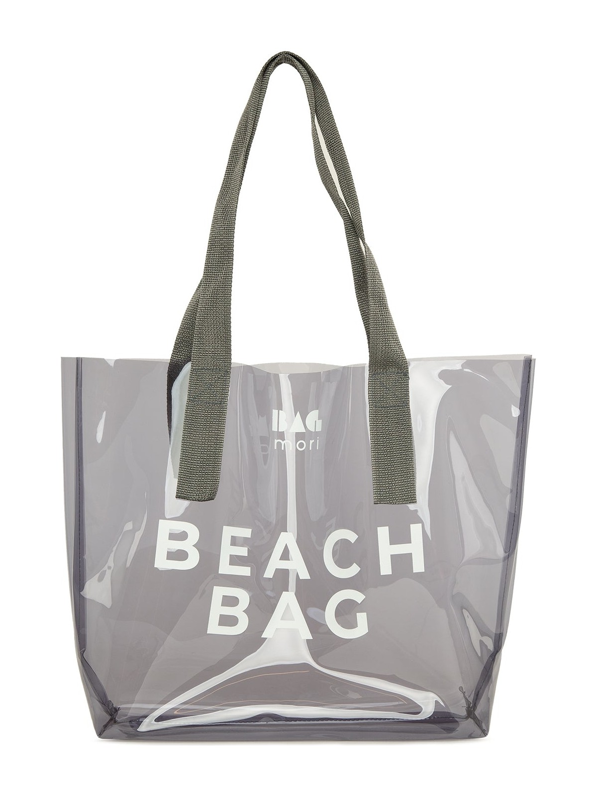 Bagmori Siyah Beach Bag Baskılı Şeffaf Plaj Çantası - Görsel 3