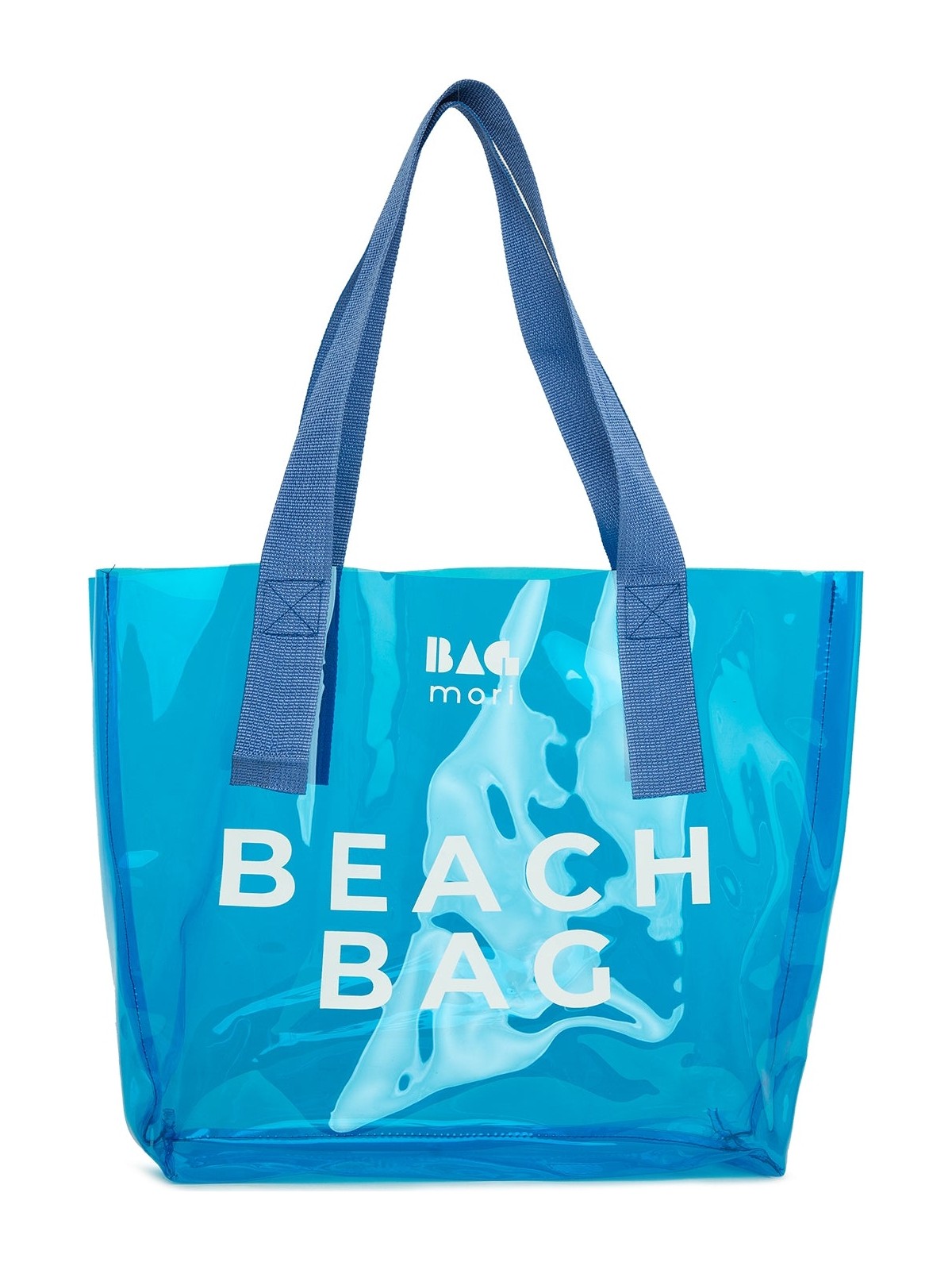 Bagmori Siyah Beach Bag Baskılı Şeffaf Plaj Çantası - Görsel 4