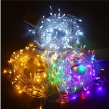 Pazariz 100 Ledli Yılbaşı LED Işık Süs 10 Metre Parti LED Işıkları Karışık