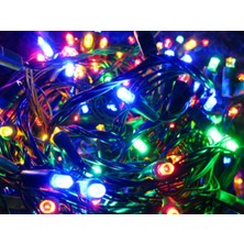 Pazariz Partifabrik Yılbaşı Renkli LED Işık 10M Yeşil Kablo