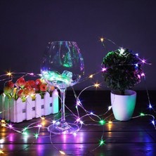 Pazariz Peri LED Pilli Dekoratif LED Işık Yılbaşı LED Ince Tel 5 mt
