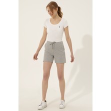 U.S. Polo Assn. Kadın Gri Melanj Örme Şort 50253134-VR086
