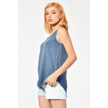 Cotton Candy Yuvarlak Yaka Atlet  - Indigo Indigo - Xs