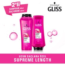 Gliss Supreme Length Şampuan 500 Ml + Saç Kremi 360 Ml