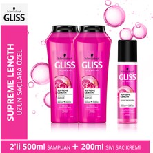 Gliss Supreme Length Şampuan 500 Ml X 2 Adet + Sıvı Saç Kremi 200 Ml