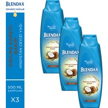 Blendax Kırılma Karşıtı Bakım - Onarıcı Yağlar Hindistan Cevizi Yağı Şampuan 500 Ml X 3 Adet