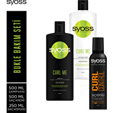 Syoss Curl Me Şampuan 500 Ml + Saç Kremi 500 Ml + Curl Control Köpük 250 Ml