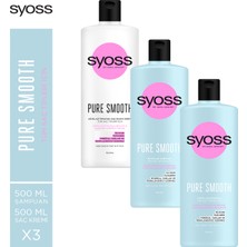 Syoss Pure Micellar Şampuan 500Ml X 2 Adet + Saç Kremi 500Ml