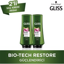 Gliss Bio-Tech Onarıcı Saç Kremi 2'li Set 360 ml Yıpranmış Saçlar İçin Güçlendirici