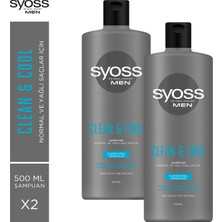 Syoss Men Clean & Cool Şampuan 500 Ml X2 Adet