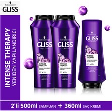 Gliss Intense Therapy Şampuan 500 Ml X 2 Adet + Saç Kremi 360 Ml