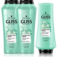 Gliss Nutribalance Şampuan 500 Ml X2 Adet + Saç Kremi 360 Ml