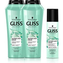 Gliss Nutribalance Şampuan 500 Ml X2 Adet + Sıvı Saç Kremi 200 Ml