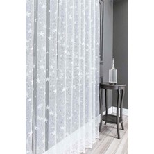 Evdepo Home Kullanıma Hazır Ekstraforlu Pilesiz Tül Perde Tek Kanat - Ekru 200 x 240 cm
