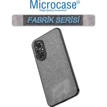 Microcase Honor 50 Se Fabrik Serisi Kumaş ve Deri Desen Kılıf - Gri